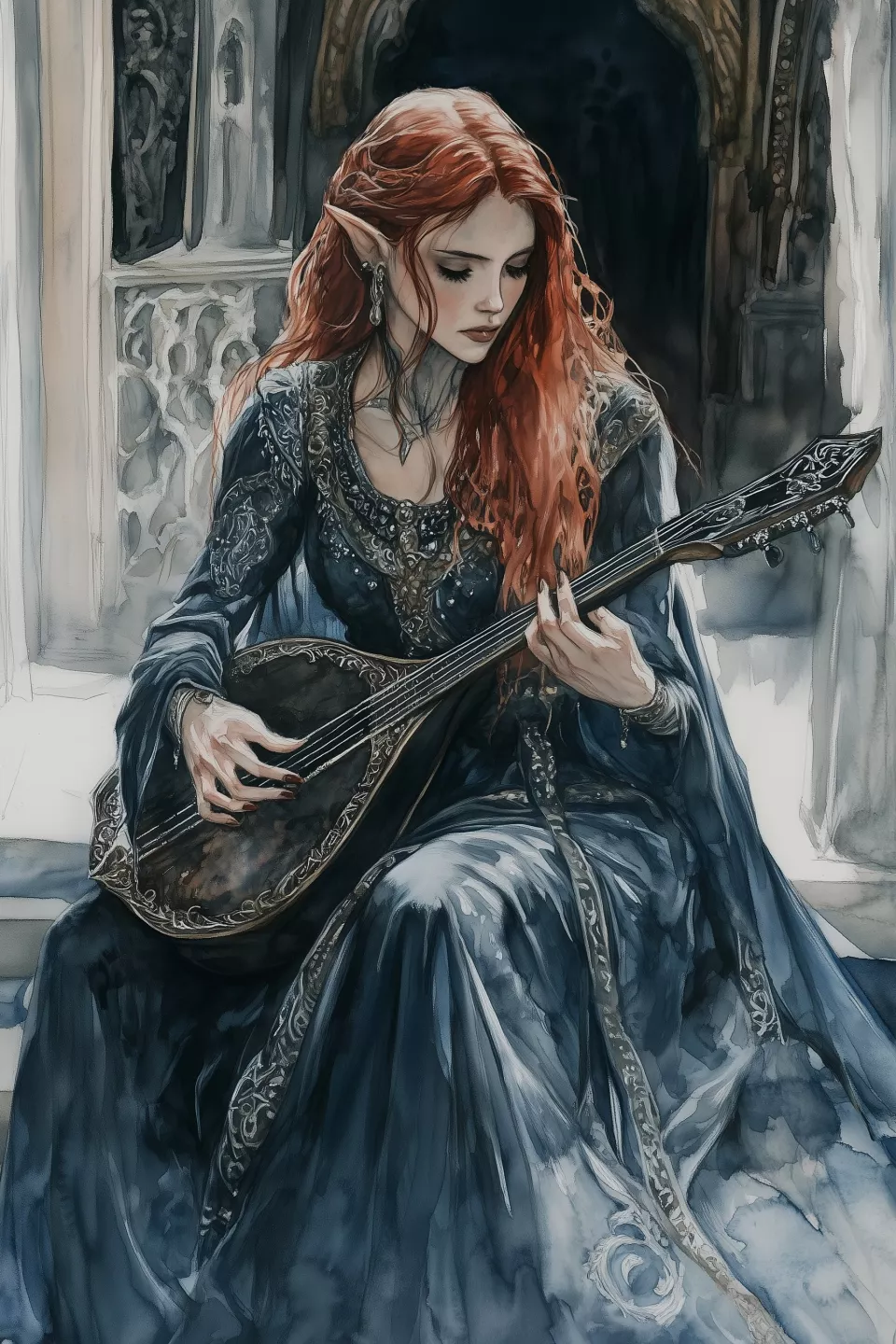Noble high elf with magical glow