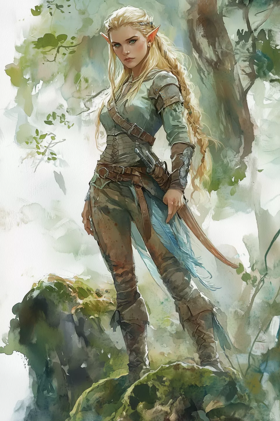 Forest wood elf with bow